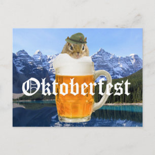 Cartão Postal Festa do Festival de Cerveja Oktoberfest Animal de
