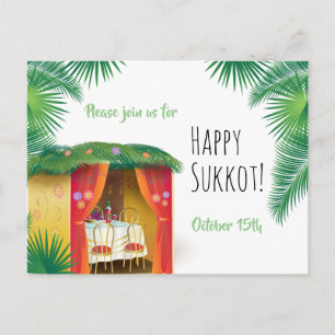 Cartão Postal Festa do Partido de Sucot Sucá Lulav & Etrog