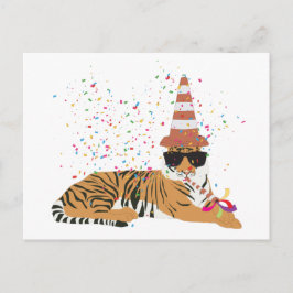 Cartão Postal Festa do Tigre - Animais se Divertindo