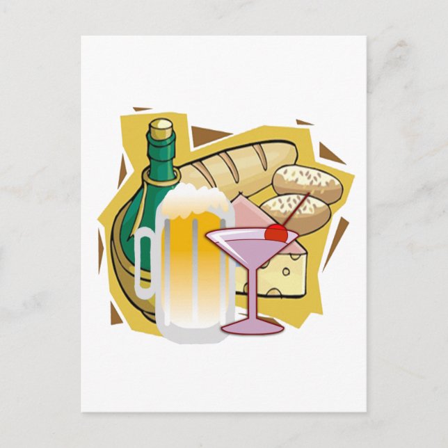 Cartão Postal festa do vinho pão (Frente)