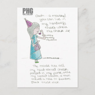 Cartão Postal Festa Hat Girl — Mousey