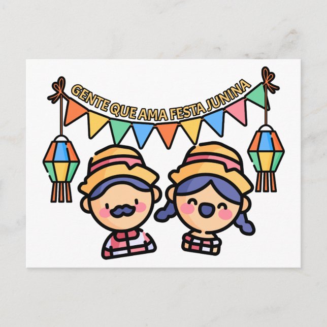 Cartão Postal Festa Junina Farmers (Frente)