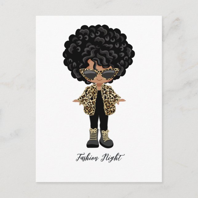 Cartão Postal Festa Noite de Moda das Meninas (Frente)