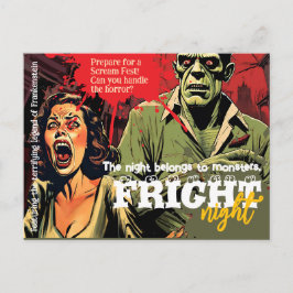 Cartão Postal Festa Retro Frankenstein de Terror Vintage no Hall