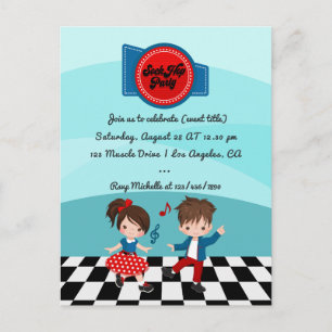 Cartão Postal Festa Sock Hop de 4 de Julho