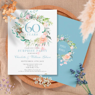 Cartão Postal Festa Surpresa de 60º Aniversário Rosas Grinalda