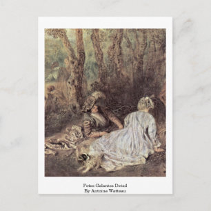 Cartão Postal Festas Galantes Detalhe Por Antoine Watteau