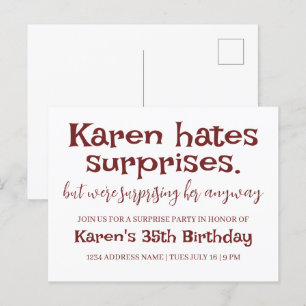 Cartão Postal Festas Modernas de Surpresas que Odeiam o Divertid