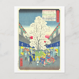 Cartão Postal Festival da Primavera Vintage em Edo/Tóquio