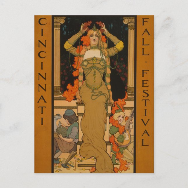 Cartão Postal Festival de outono Cincinnati Art Nouveau (Frente)