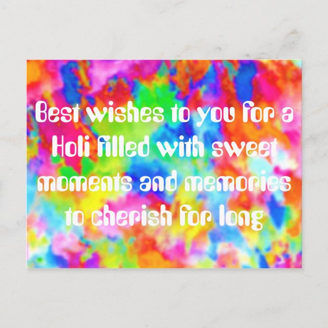 Cartão Postal Festival HOLI de Cores + suas ideias (Frente)