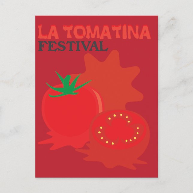 Cartão Postal Festival La Tomatina (Frente)