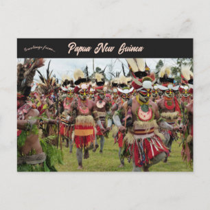 Cartão Postal Festival Mt Hagen na Papua-Nova Guiné 