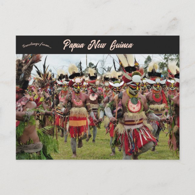 Cartão Postal Festival Mt Hagen na Papua-Nova Guiné  (Frente)