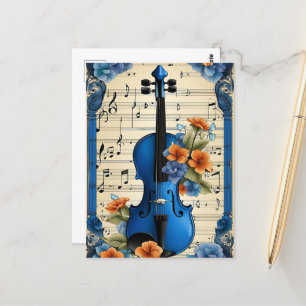 Cartão Postal Festival Musical em Azul, Violino,