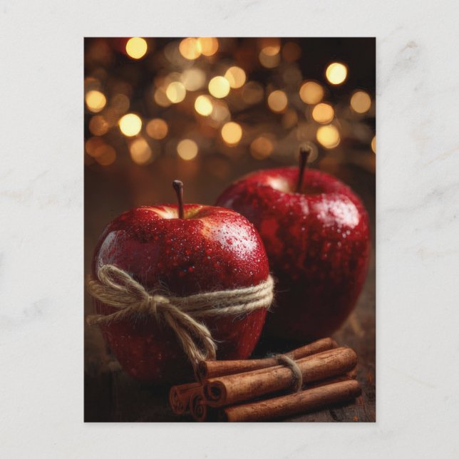 Cartão Postal Festive and Elegant Christmas Apples  Postcard (Frente)