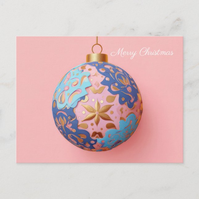 Cartão Postal Festive and elegant Christmas Bauble Greeting (Frente)