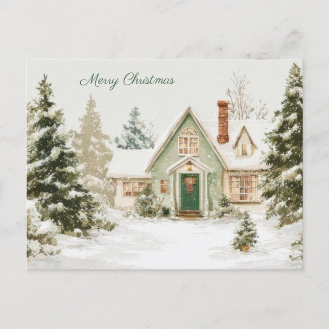 Cartão Postal Festive and elegant Christmas Greeting Postcard (Frente)