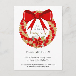 Cartão Postal Festive Wreath Holiday