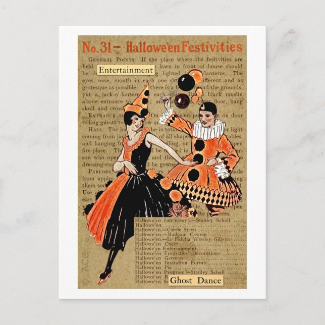 Cartão Postal Festividades de Halloween (Frente)