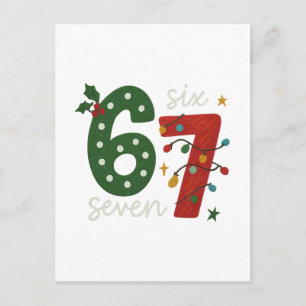 Cartão Postal Festivo 67 – Números de Natal Brilhantes Desig