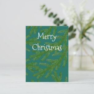 Cartão Postal Festivo Green Fir Tree Branches Natal