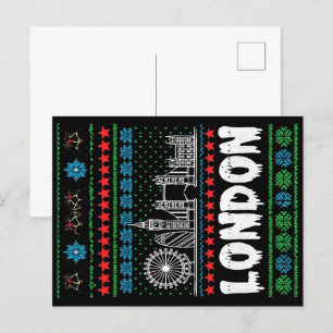 Cartão Postal Festivo London Reino Unido Fúria Natal
