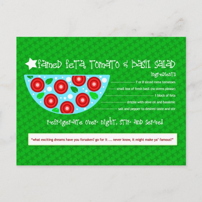 CARTÃO POSTAL FETA TOMATO BASIL SALAD (Frente)