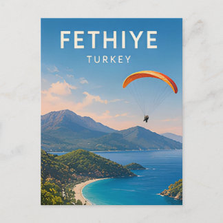 Cartão Postal Fethiye Turquia Lagoa Azul e Vistas de Montanha