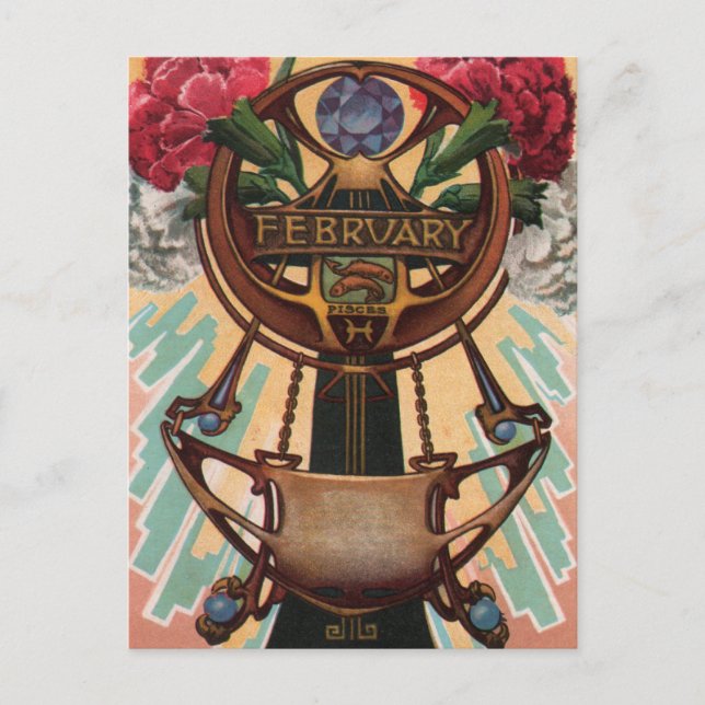 Cartão Postal Fevereiro - Peixes (Frente)