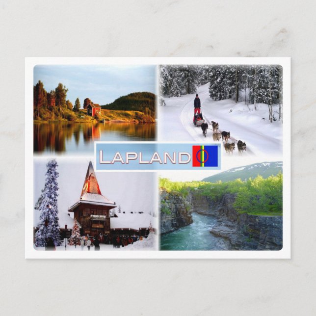 Cartão Postal FI Lapland - Lago Inari - Lammintupa - Papai Noel (Frente)