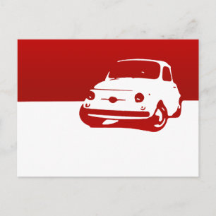 Cartão Postal Fiat 500, 1959 - Red on light