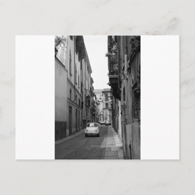 Cartão Postal Fiat Cinquecento em Verona (Frente)