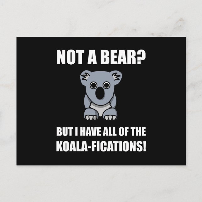 Cartão Postal Ficações Koala (Frente)