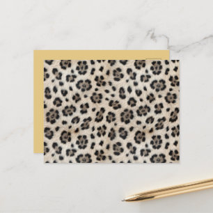 Cartão Postal Ficar Selvagem Leopardo da Neve Olhar de Faux Pelú