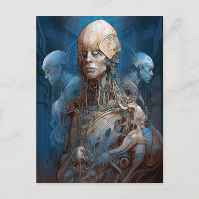 Cartão Postal Ficção científica futurística de Cyborg (Frente)