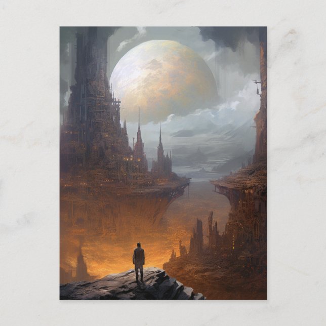 Cartão Postal Ficha científica Paisagem urbana Sci Fi (Frente)