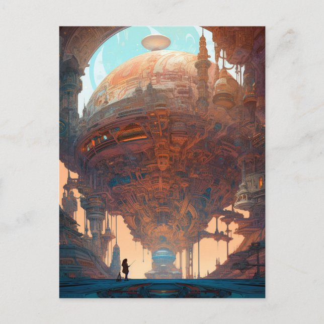 Cartão Postal Ficha científica Paisagem urbana Sci Fi (Frente)