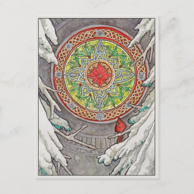 Cartão Postal Ficha de Posto da janela de dezembro (Frente)