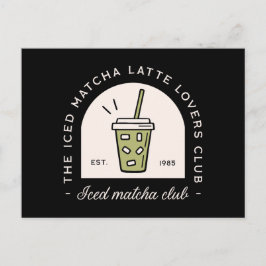 Cartão Postal Ficheiro de amantes de latte de matcha fatiado sit
