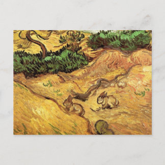 Cartão Postal Field with Two Rabbits by Vincent van Gogh