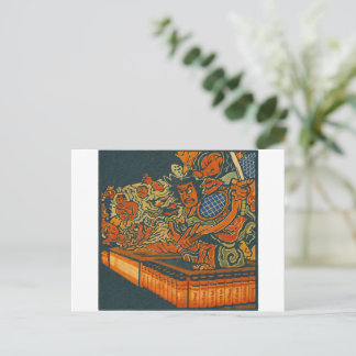 Cartão Postal Fierce Kabuki Warriors – Japanese Woodblock Spirit
