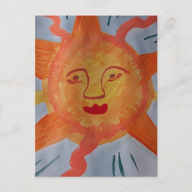 Cartão Postal Fiery Sun Flat (Frente)