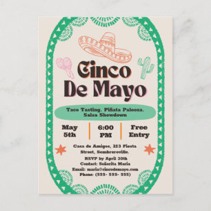Cartão Postal Fiesta Fantástica: Celebração Cinco de Mayo