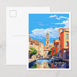 Cartão Postal Figura a ilustração da viagens vintage da Espanha