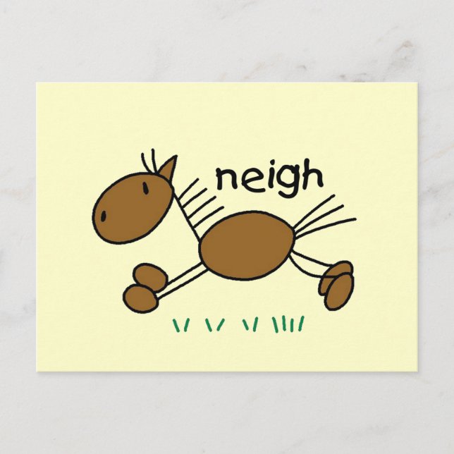 Cartão Postal Figura camiseta e presentes da vara do cavalo (Frente)