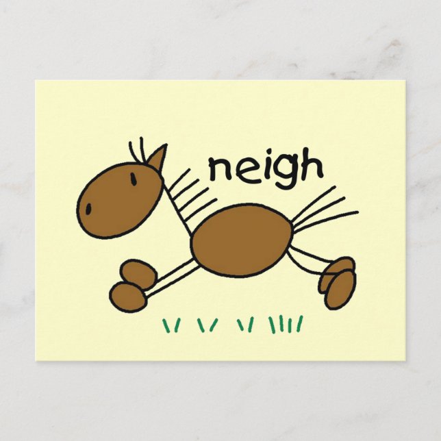 Cartão Postal Figura camiseta e presentes da vara do cavalo (Frente)