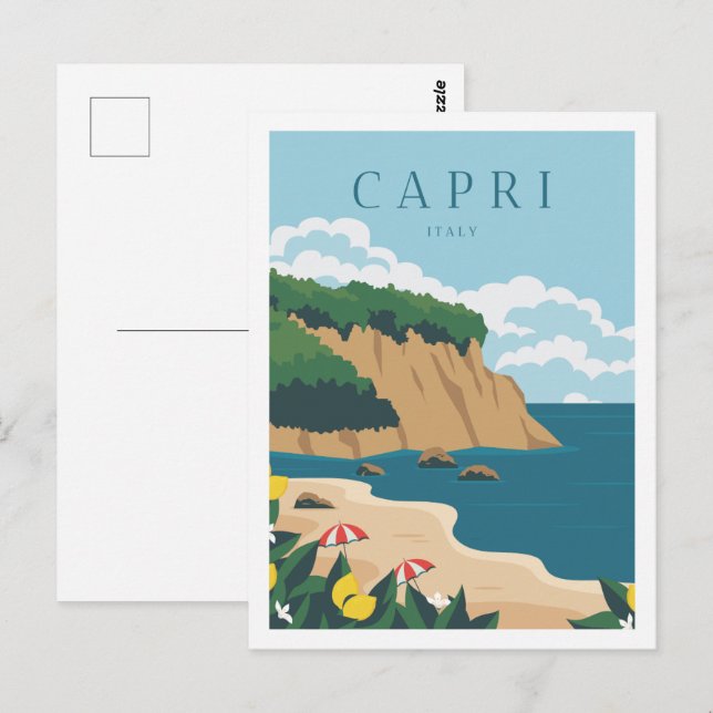 Cartão Postal Figura da Capri Italy Famous Viagem Place (Frente/Verso)