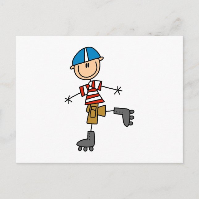 Cartão Postal Figura de Bastão de Patinação no Rolo (Frente)
