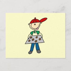 Cartão Postal Figura de Palito Assando Biscoitos